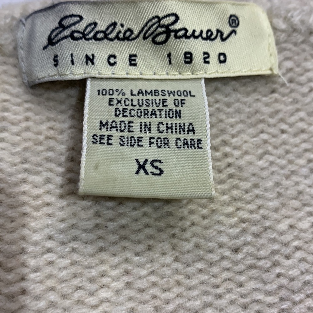 Like NEW VTG 90’ Eddie Bauer Lambswool Knit Embroidered Turtleneck - Picture 10 of 10